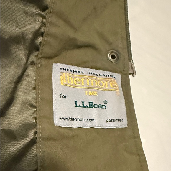 L.L. Bean Olive Quilted Jacket with Black Collar - Picture 7 of 7